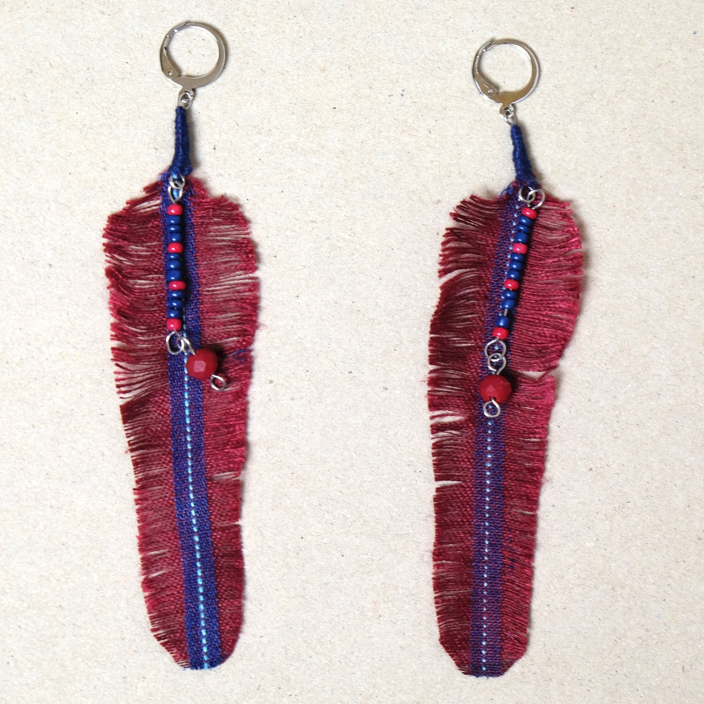 Orecchini con pima in lino e vetro