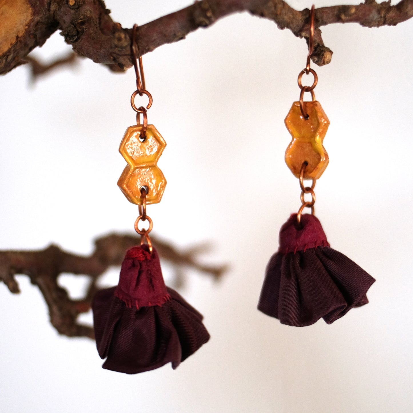 Orecchini con favi d'ape