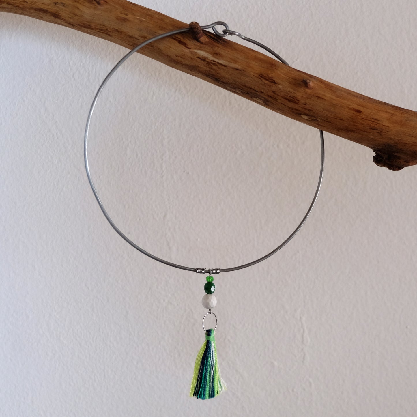 Collana rigida con aulite e malachite