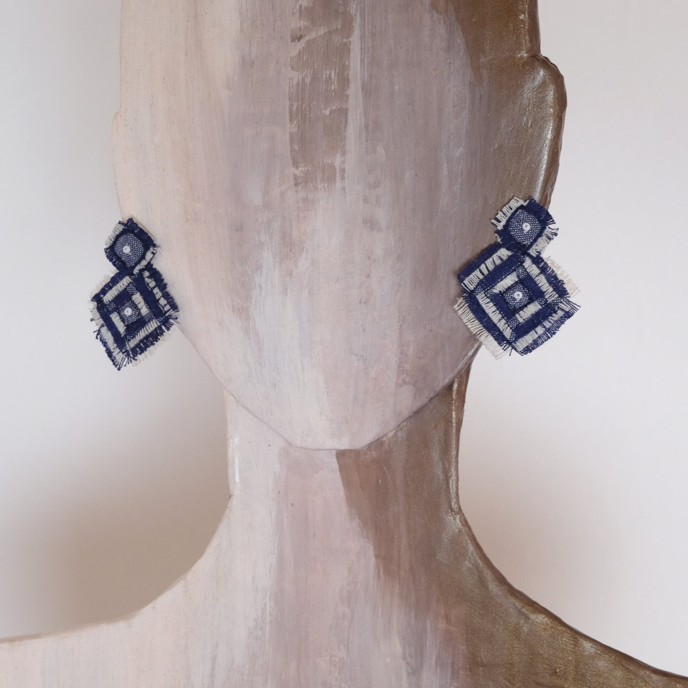 Orecchini geometrici in cotone