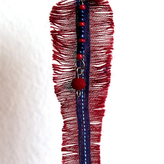 Orecchini con pima in lino e vetro