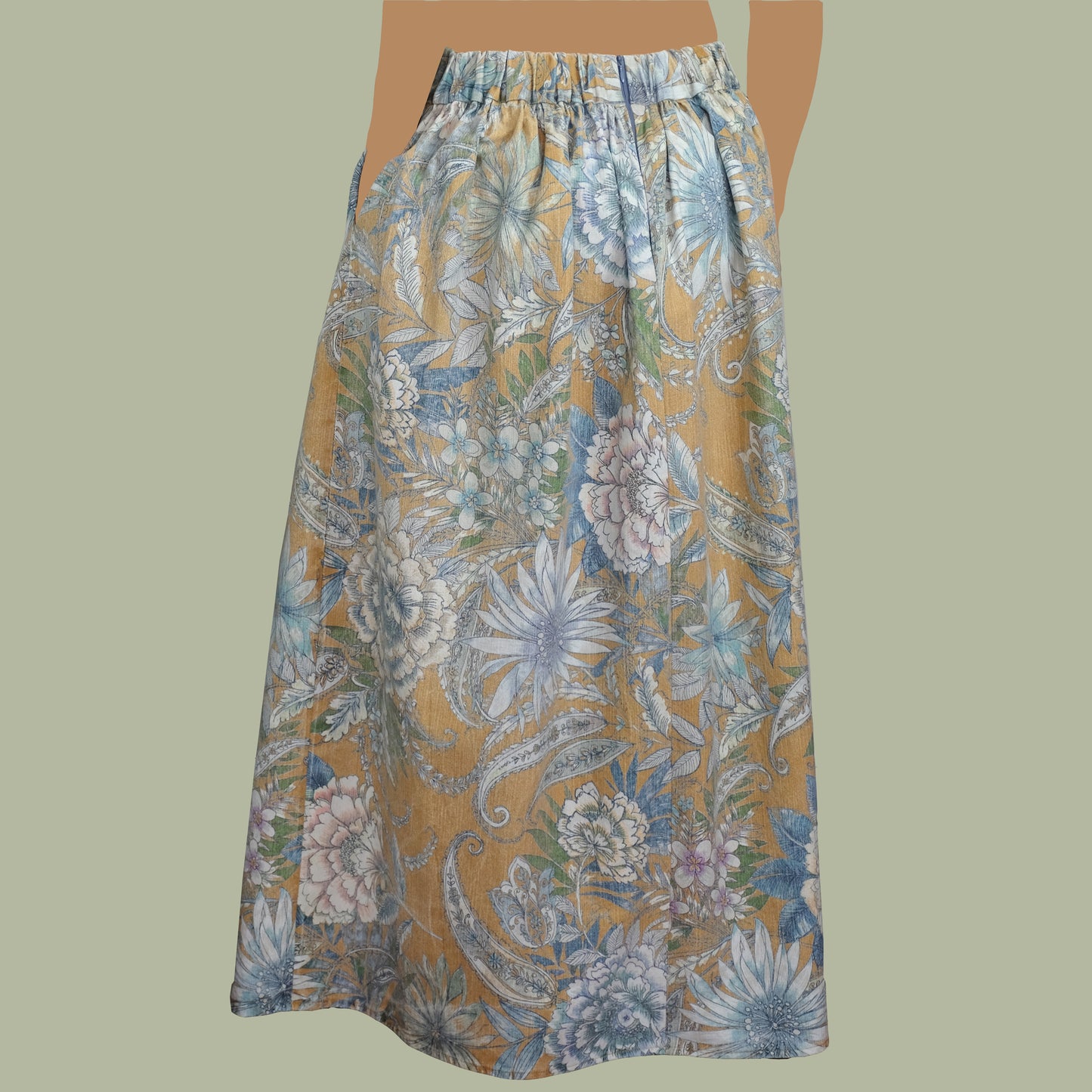 Gonna lunga con tasche a fantasia  floreale