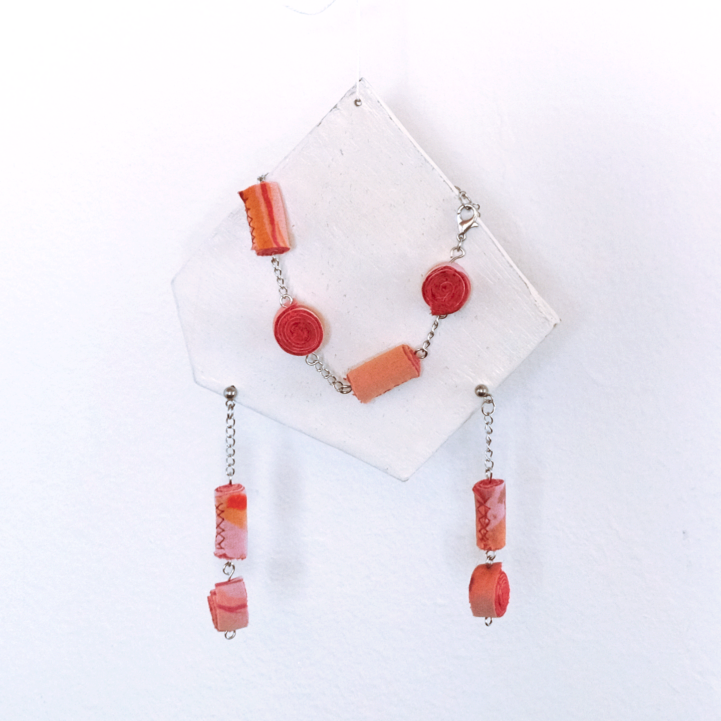 Orecchini rosso/rosa