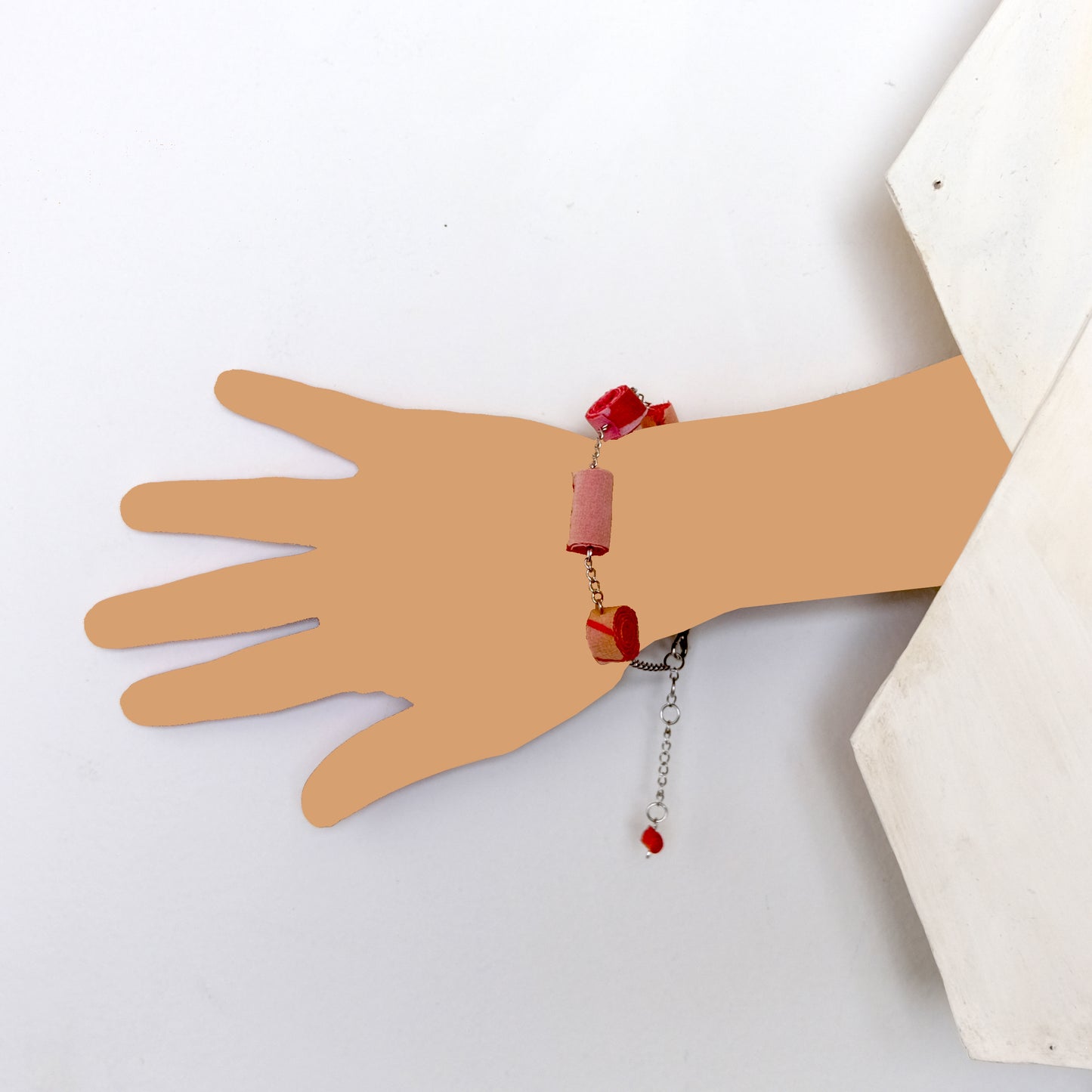 Bracciale spugna rosso/rosa