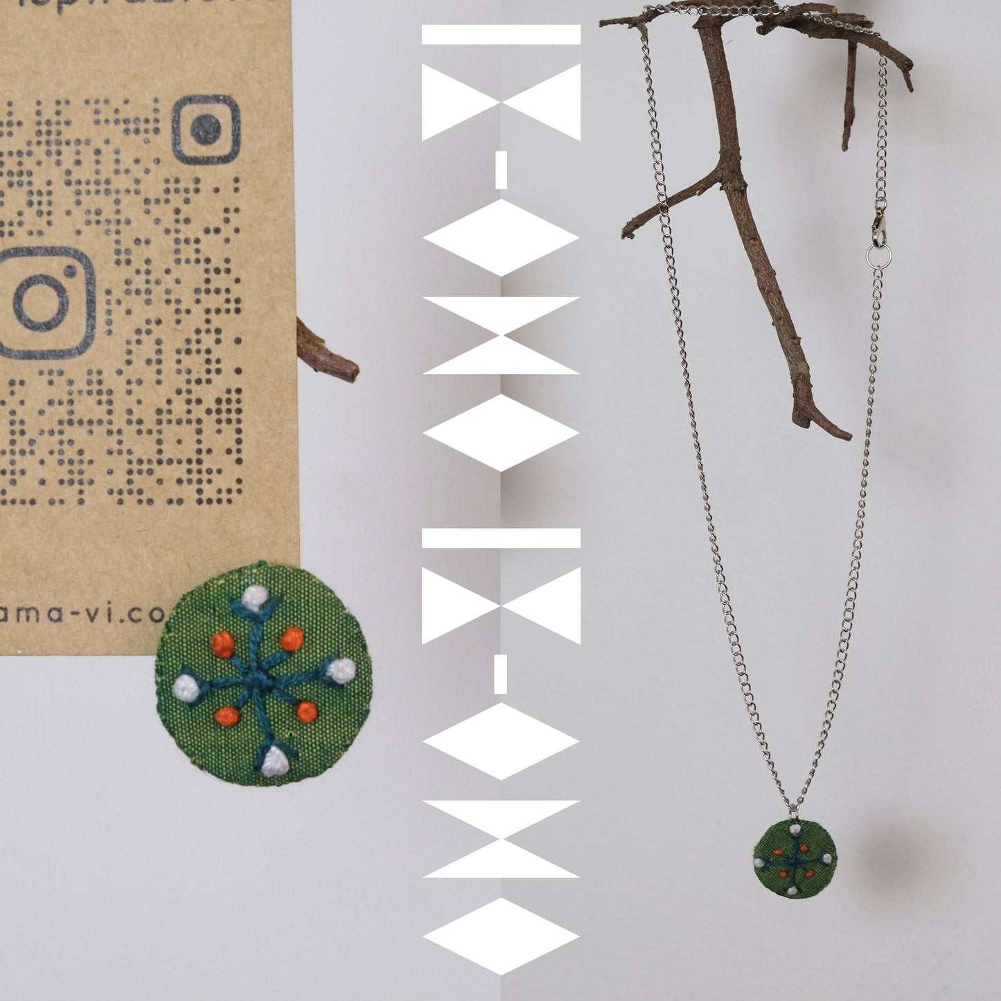 Orecchini ricamati singolo tondino