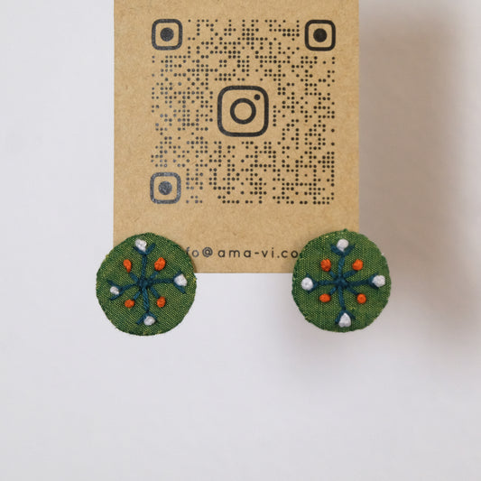 Orecchini ricamati singolo tondino