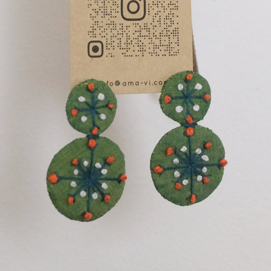 Orecchini con tondini ricamati