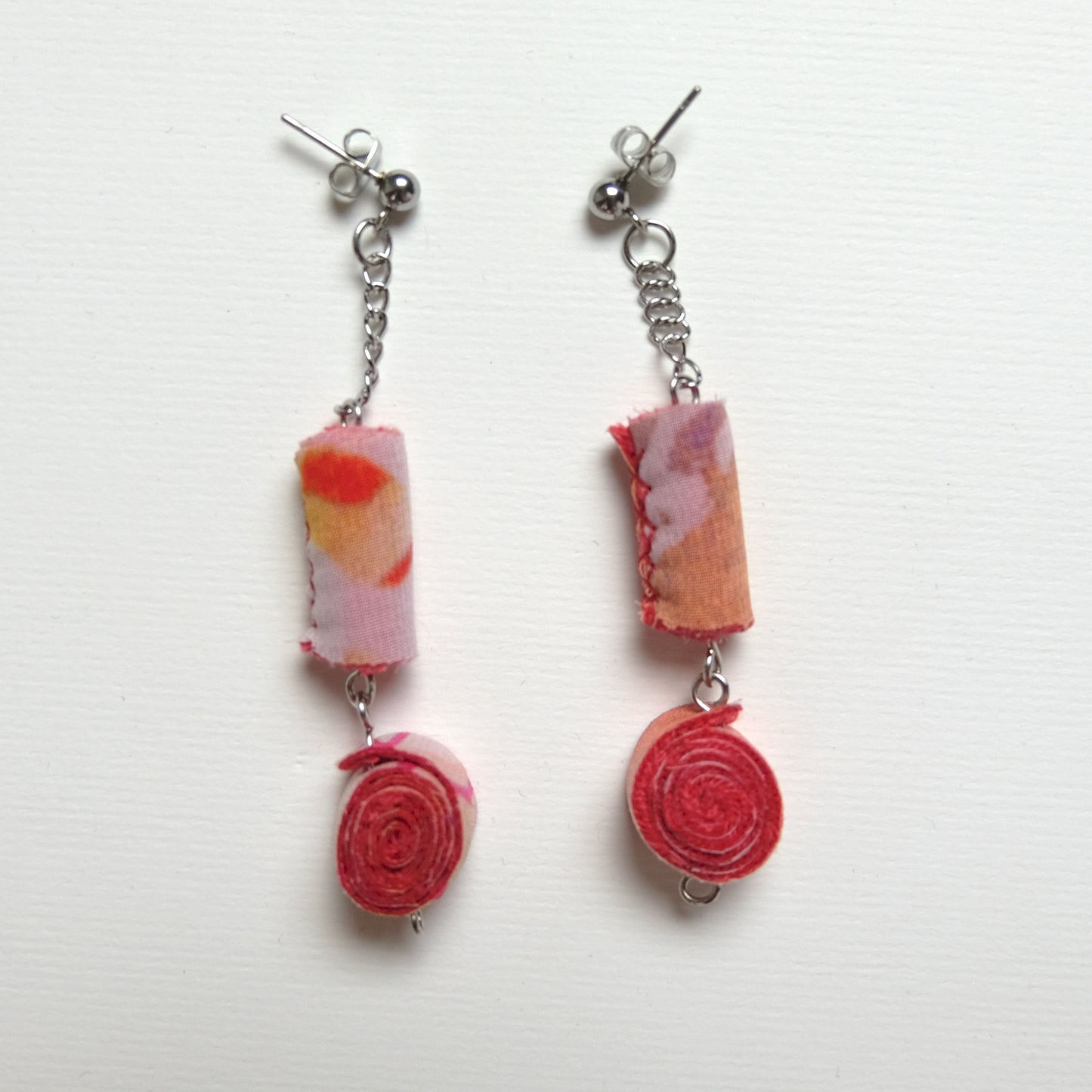 Orecchini rosso/rosa