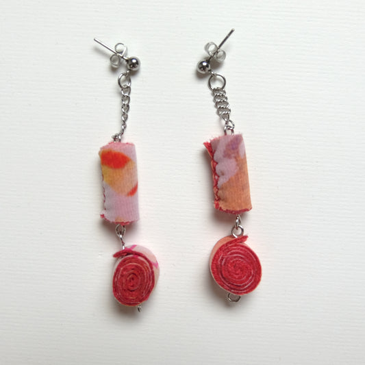 Orecchini rosso/rosa