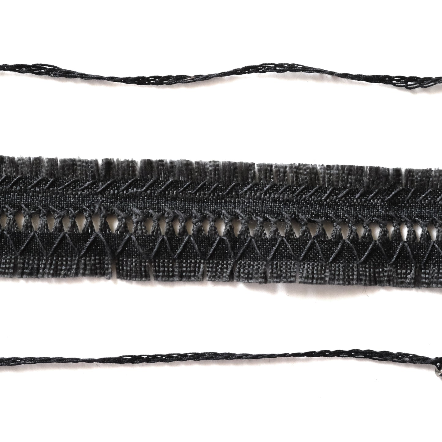 Choker in seta antracite punto giorno