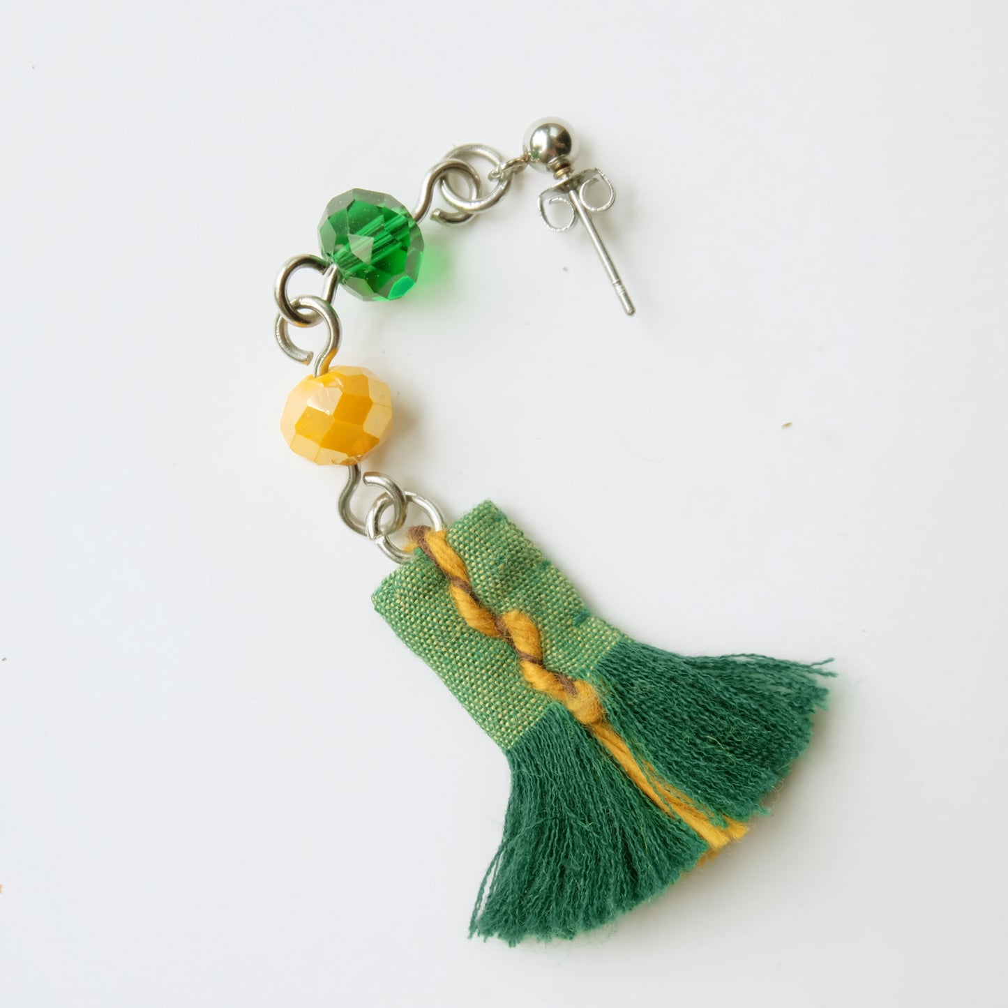 Orecchini in cotone verde/giallo