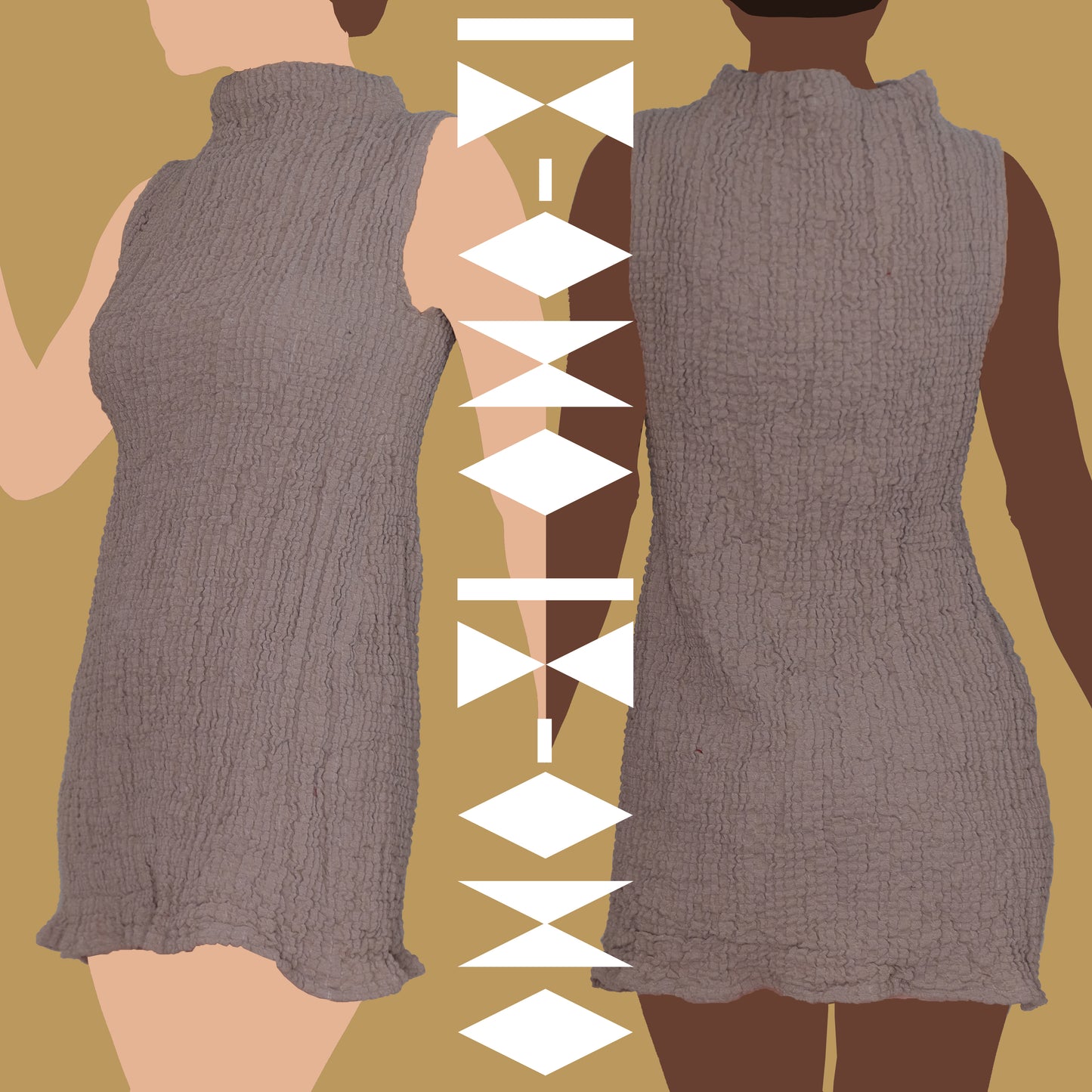 Top smanicato lungo collo alto